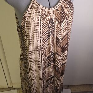 Cynthia Rowley Brown and Cream Ethnic  Maxi Dress Size Med/large